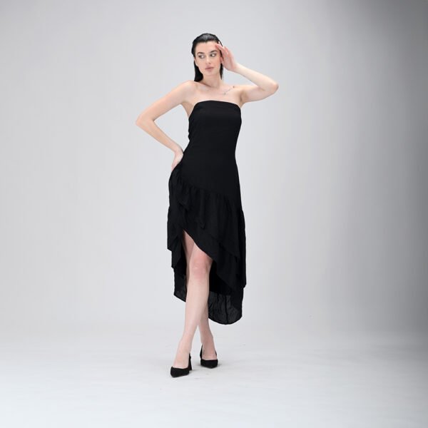Layered tube black dress